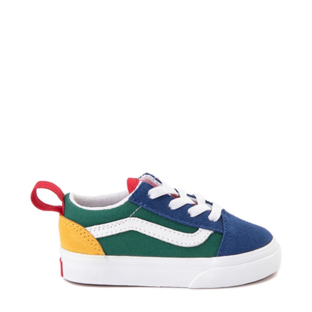 Vans Old Skool Color-Block Skate Shoe - Baby / Toddler - Blue / Green / Yellow
